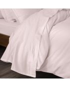 Drap plat pur coton percale peigné rose