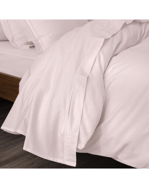 Drap plat pur coton percale peigné rose