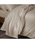 Drap plat pur coton percale peigné lin