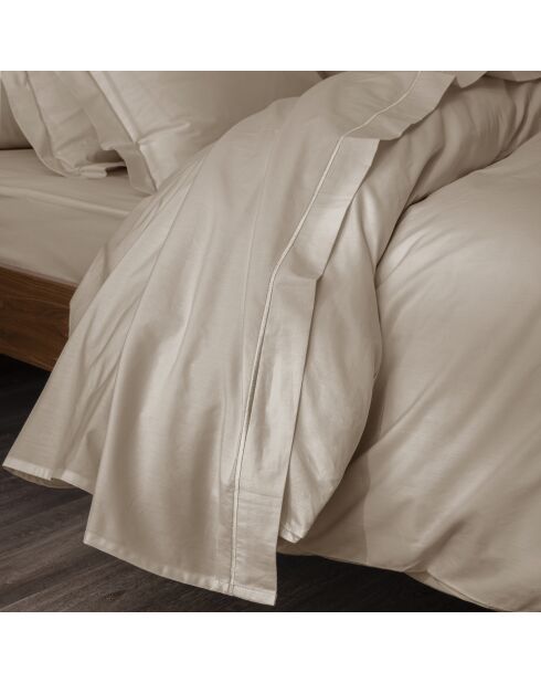 Drap plat pur coton percale peigné lin