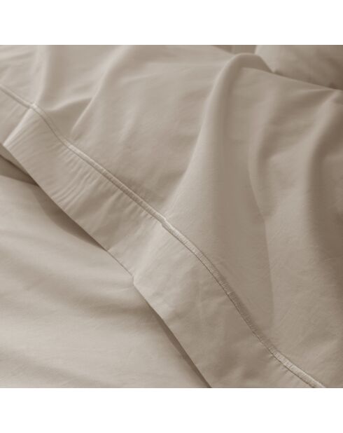 Drap plat pur coton percale peigné lin
