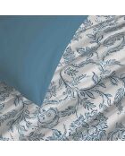 Compleet blauw katoenen dekbedovertrek met Salma-print