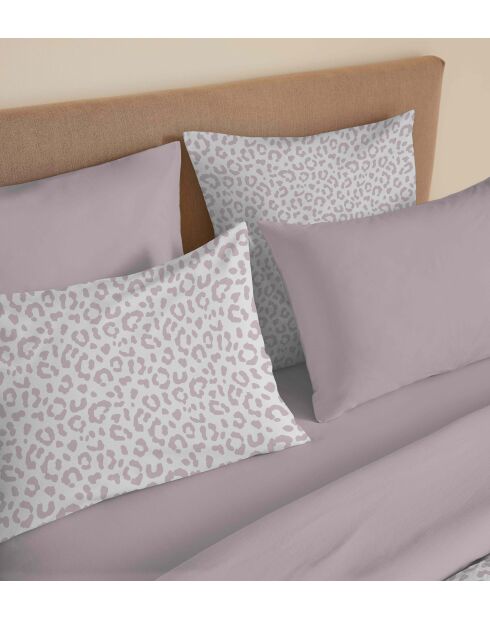 Pack complet housse de couette en coton imprimé King size Diana blush - 180x200cm