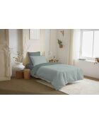 Pack complet housse de couette en coton imprimé Gabrielle sauge - 90x190cm