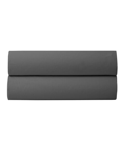 Drap housse pur coton percale peigné ardoise
