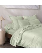 Lenzuolo con angoli in puro cotone percalle pettinato verde acqua