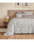 Pack complet housse de couette en coton imprimé Fira naturel