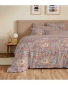 Pack complet housse de couette en coton imprimé Bergame nude