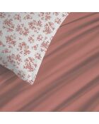 Pack complet housse de couette en coton imprimé King size Eloise abricot - 180x200cm
