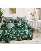 Midnight Leaf Bettdeckenset aus Baumwollperkal-Baumwollperkal, doppelseitig bedruckt, 240 x 220 cm + 65 x 65 cm
