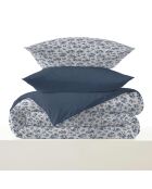 Pack complet housse de couette en coton imprimé Eloise bleu -  90x190cm