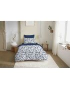 Pack complet housse de couette en coton imprimé Eloise bleu -  90x190cm