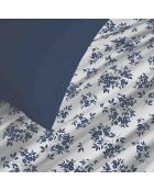 Pack complet housse de couette en coton imprimé Eloise bleu -  90x190cm