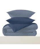 Pack complet housse de couette en coton imprimé King size Gabrielle marine - 180x200cm
