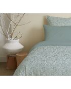 Pack complet housse de couette en coton imprimé King size celeste glacier - 180x200cm