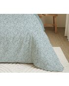 Pack complet housse de couette en coton imprimé King size celeste glacier - 180x200cm