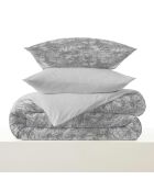 Pack complet housse de couette en coton imprimé King size Adama perle - 180x200cm