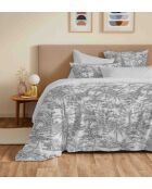 Pack complet housse de couette en coton imprimé King size Adama perle - 180x200cm