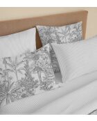 Pack complet housse de couette en coton imprimé King size Adama perle - 180x200cm