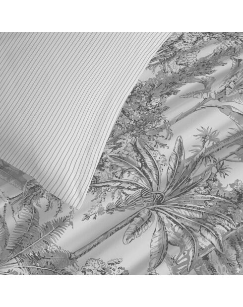 Pack complet housse de couette en coton imprimé King size Adama perle - 180x200cm