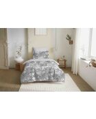 Pack complet housse de couette en coton imprimé Adama perle - 90x190cm