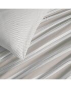 Pack complet housse de couette en coton imprimé King size Florence naturel - 180x200cm