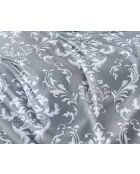 Doppelseitig bedrucktes Bettdeckenset mit flacher Rüsche aus grauem Baumwollperkal — 240 x 220 cm + 65 x 65 cm