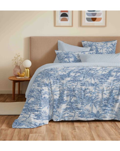 Copripiumino matrimoniale Adama Azur in cotone stampato, confezione completa, 180 x 200 cm