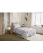 Complete set van katoenen dekbedovertrek Diana blush met print - 90x190cm