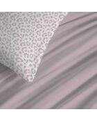 Complete set van katoenen dekbedovertrek Diana blush met print - 90x190cm