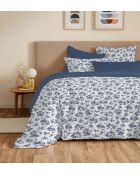 Copripiumino matrimoniale in cotone stampato blu Eloise - 180x200 cm