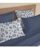 Copripiumino matrimoniale in cotone stampato blu Eloise - 180x200 cm