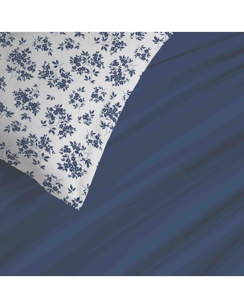 Copripiumino matrimoniale in cotone stampato blu Eloise - 180x200 cm