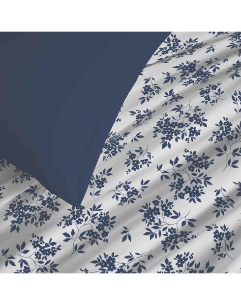 Copripiumino matrimoniale in cotone stampato blu Eloise - 180x200 cm