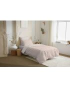 Pack complet housse de couette en coton imprimé Palerme blush - 90x190cm