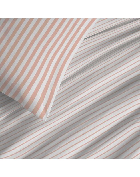 Pack complet housse de couette en coton imprimé Palerme blush - 90x190cm