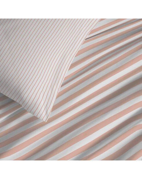 Pack complet housse de couette en coton imprimé Palerme blush - 90x190cm