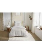 Pack complet housse de couette en coton imprimé Florence naturel - 90x190cm