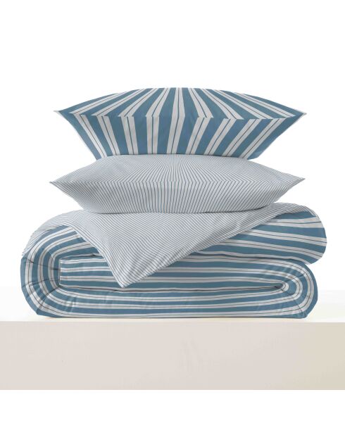 Florence Denim-Bettbezug aus bedruckter Baumwolle in King-Size-Größe, Komplettpaket, 180 x 200 cm