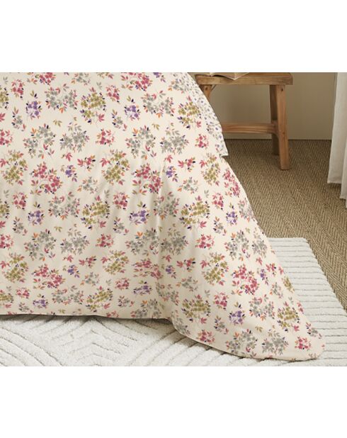Pack complet housse de couette en coton imprimé tanya multicolore - 140x190cm