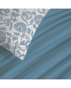 Compleet blauw katoenen dekbedovertrek met Salma-print - 90x190cm