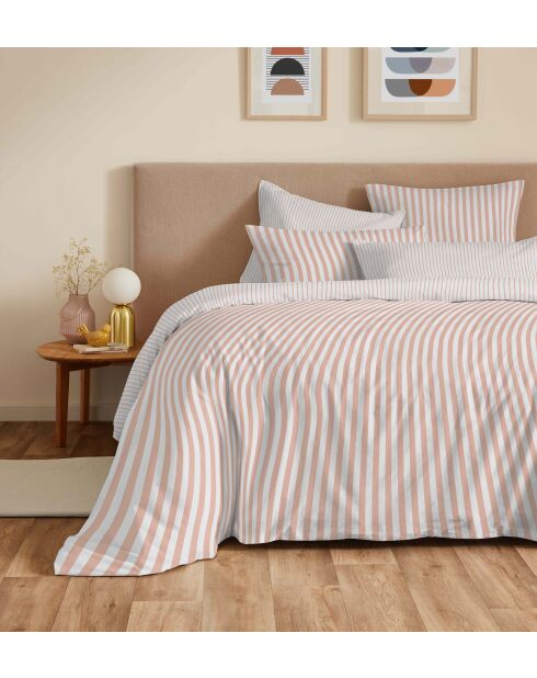 Palermo Blush kingsize bedrukt katoenen dekbedovertrek, volledig pakket - 180x200cm