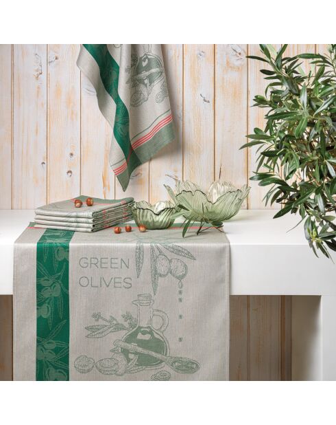 Lot de 6 torchons en coton égyptien Essence d’Olive - 50x70cm