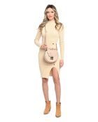 SS26 RM 1628 Handtasche aus puderfarbenem Leder - 21x27,5x12 cm