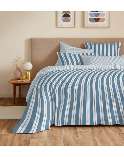 Florence Bettbezug aus bedruckter Baumwolle im Denim-Design, Komplettpaket