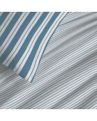 Pack complet housse de couette en coton imprimé Florence denim - 90x190cm