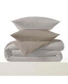 Pack complet housse de couette en coton imprimé King size Gabrielle naturel - 180x200cm