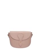 SS26 RM 148T Schultertasche aus puderfarbenem Leder - 15x19,5x7 cm