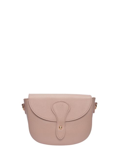 SS26 RM 148T Schultertasche aus puderfarbenem Leder - 15x19,5x7 cm