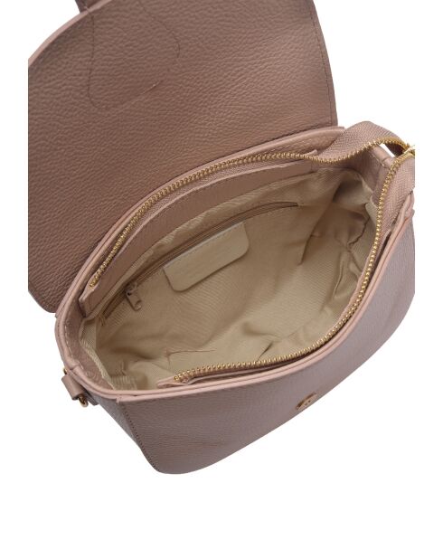 SS26 RM 148T Schultertasche aus puderfarbenem Leder - 15x19,5x7 cm